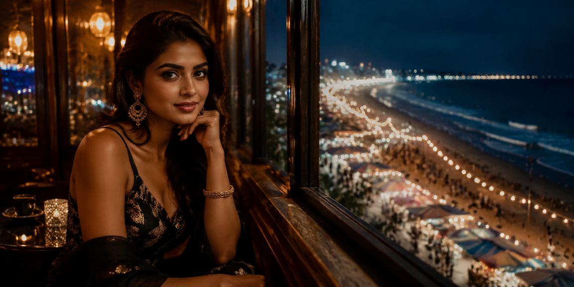 কক্সবাজারে সন্ধ্যায় একজন বেটার সমুদ্র সৈকতে ck 45 জ্যাকপট খেলছেন